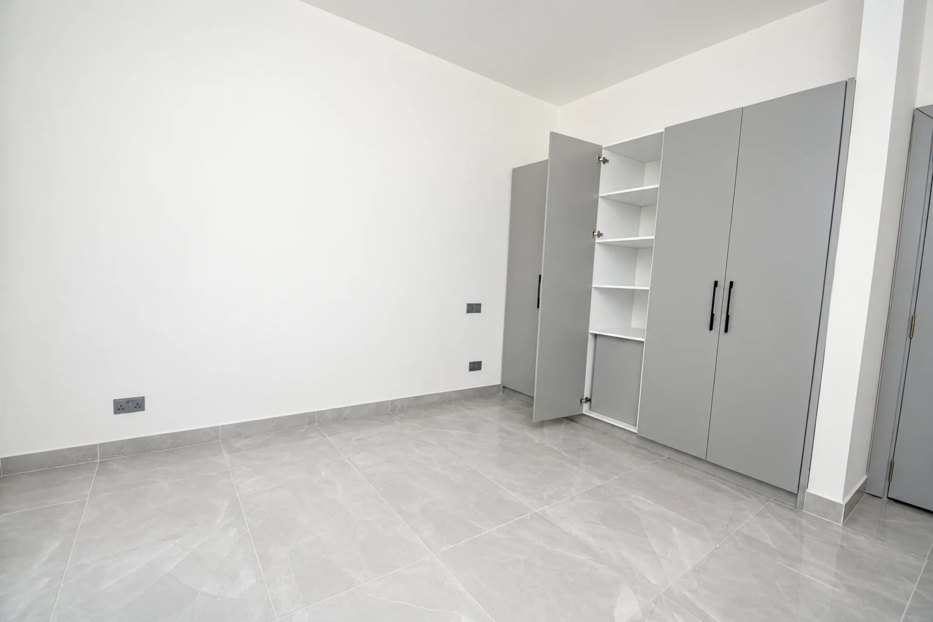 Built-in wardrobes with shelving inside